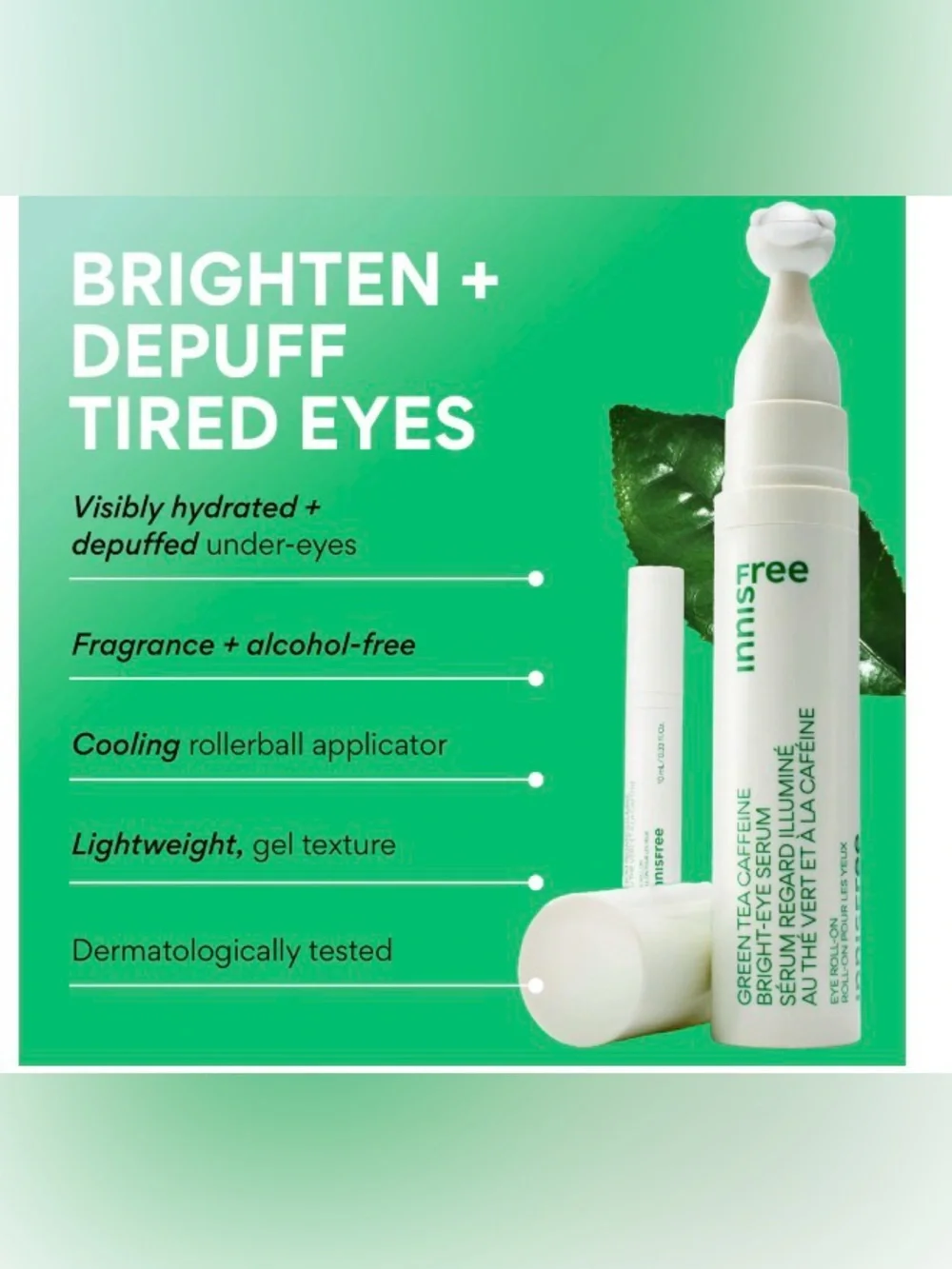 Innisfree- Green Tea Caffeine Bright Eye Serum -